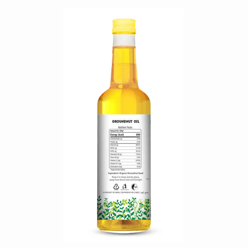 Natureland Organics Groundnut (Peanut) Cold Pressed Oil | Healthy Cooking Oil